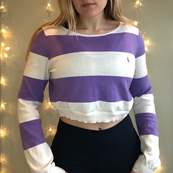Cropped Ralph Lauren stripped sweater - Picture 1 of 5